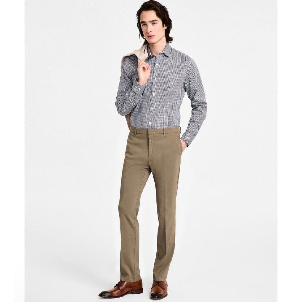 $95 NEW TOMMY HILFIGER Mens 36x32 Sage Green TH Flex Stretch Tate Dress Pants